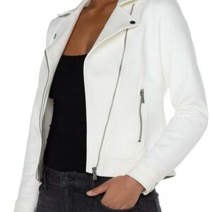 Liverpool Los Angeles Long Sleeve Notch Lapel Faux Suede Moto Jacket